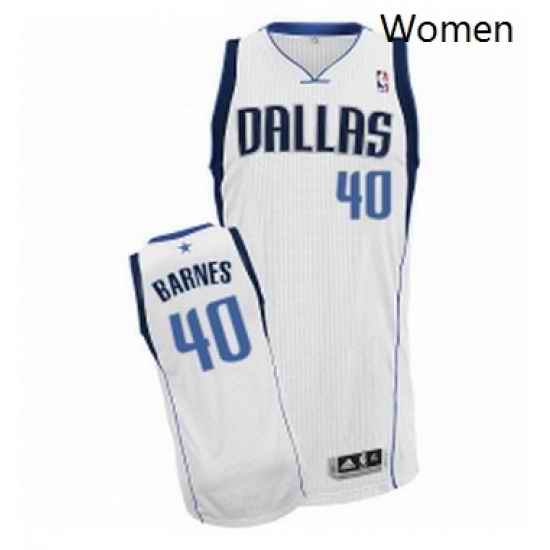 Womens Adidas Dallas Mavericks 40 Harrison Barnes Authentic White Home NBA Jersey